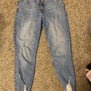 Abercrombie & Fitch Light Blue Distressed Boyfriend Jeans